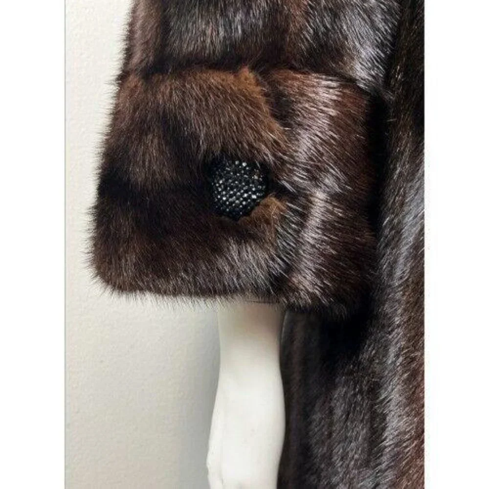 BIRGER CHRISTENSEN MINK MIDI SWING COAT M/L - Picture 10 of 16